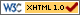 Logotipo de cumplimiento del estándar XHTML 1.0